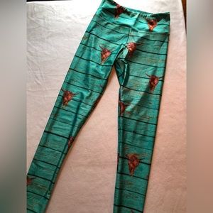 Goldsheep Ranch western, full length high waisted leggings, L, great condition!
